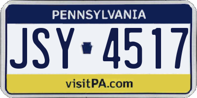PA license plate JSY4517