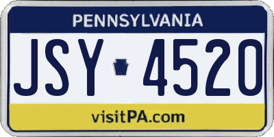 PA license plate JSY4520