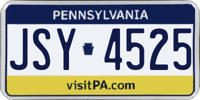 PA license plate JSY4525
