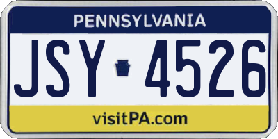 PA license plate JSY4526