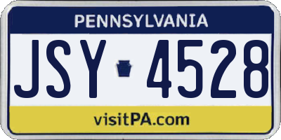 PA license plate JSY4528