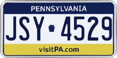 PA license plate JSY4529