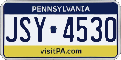 PA license plate JSY4530