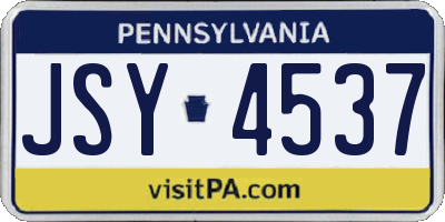 PA license plate JSY4537