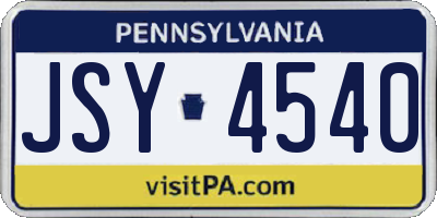 PA license plate JSY4540