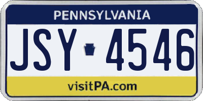 PA license plate JSY4546