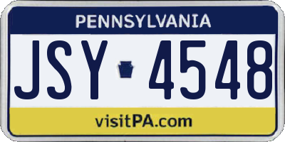 PA license plate JSY4548