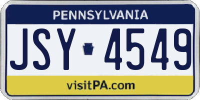 PA license plate JSY4549