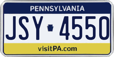 PA license plate JSY4550