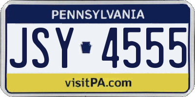 PA license plate JSY4555