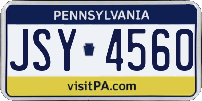 PA license plate JSY4560