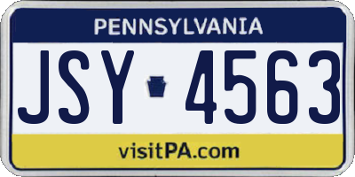 PA license plate JSY4563
