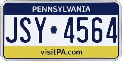 PA license plate JSY4564