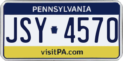 PA license plate JSY4570