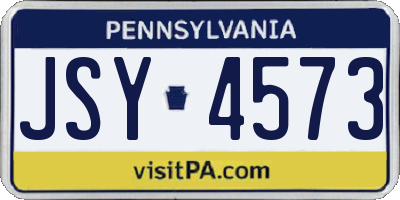 PA license plate JSY4573