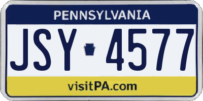 PA license plate JSY4577