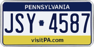 PA license plate JSY4587