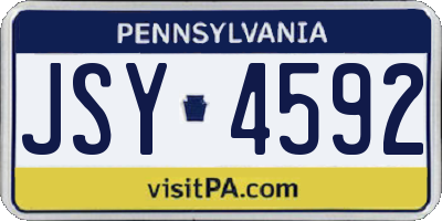 PA license plate JSY4592