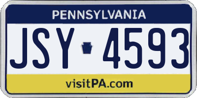 PA license plate JSY4593