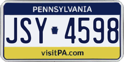 PA license plate JSY4598