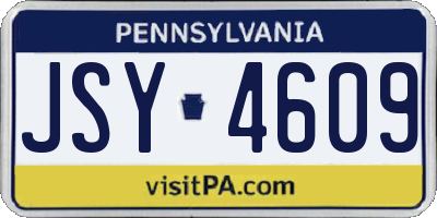 PA license plate JSY4609