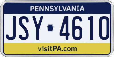 PA license plate JSY4610