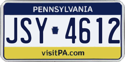 PA license plate JSY4612