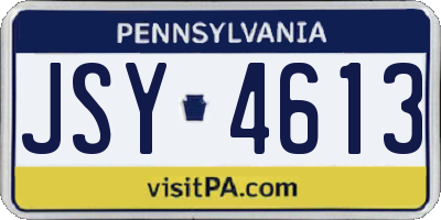 PA license plate JSY4613