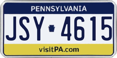 PA license plate JSY4615