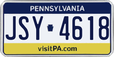 PA license plate JSY4618