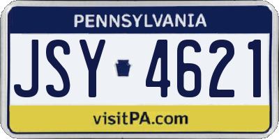 PA license plate JSY4621
