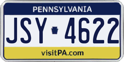 PA license plate JSY4622