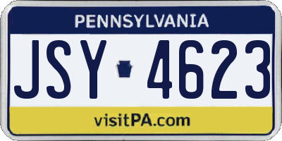 PA license plate JSY4623