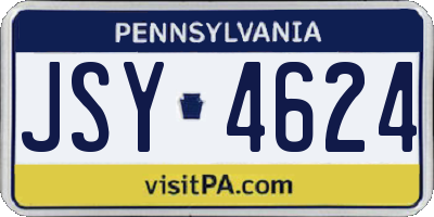 PA license plate JSY4624