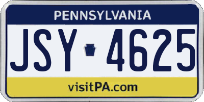PA license plate JSY4625