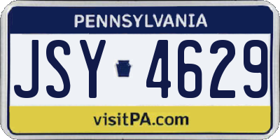 PA license plate JSY4629