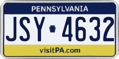 PA license plate JSY4632