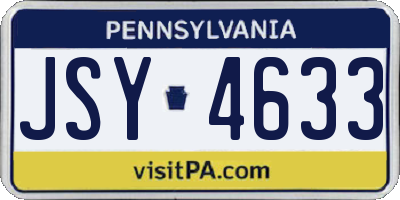 PA license plate JSY4633