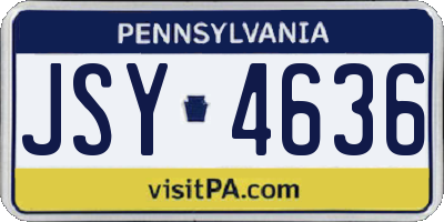 PA license plate JSY4636