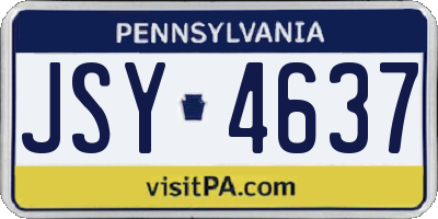 PA license plate JSY4637