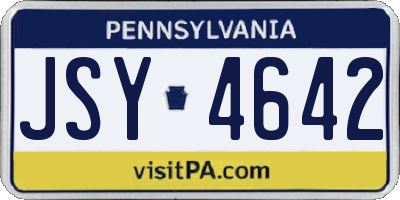 PA license plate JSY4642