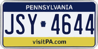 PA license plate JSY4644