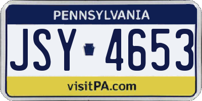 PA license plate JSY4653