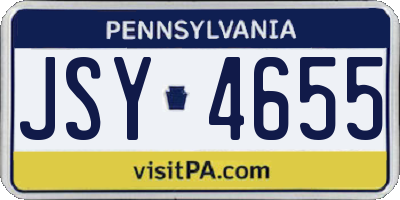 PA license plate JSY4655