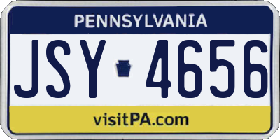 PA license plate JSY4656