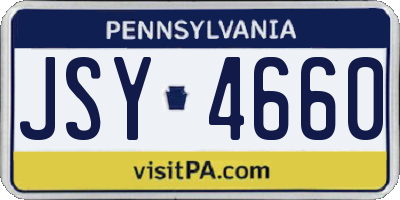 PA license plate JSY4660