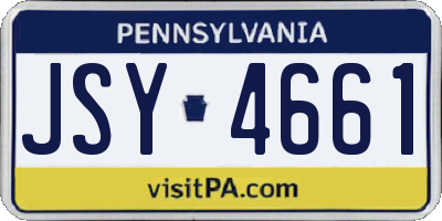 PA license plate JSY4661