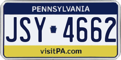 PA license plate JSY4662