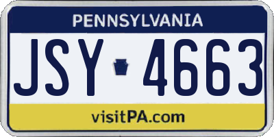 PA license plate JSY4663