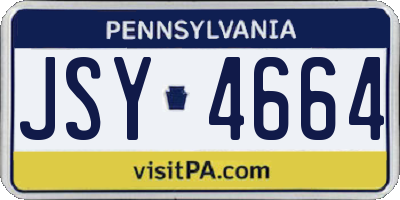 PA license plate JSY4664